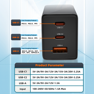 PD65w Laptop şarj cihazı 65w USB tip C A + C abd hızlı chargeur şarj adaptörü 65w Iphone şarj cihazı tüm akıllı telefonlar - Product Image 2