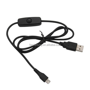 สาย USB to Micro USB DC สำหรับ Raspberry Pi 3 4 B สายชาร์จชนิด C พร้อมสวิตช์เปิด/ปิด501 5V 3A/2.5A - Product Image 1