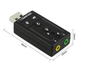 Tarjeta de sonido externa USB Micrófono Altavoz Virtual 7,1 Canal