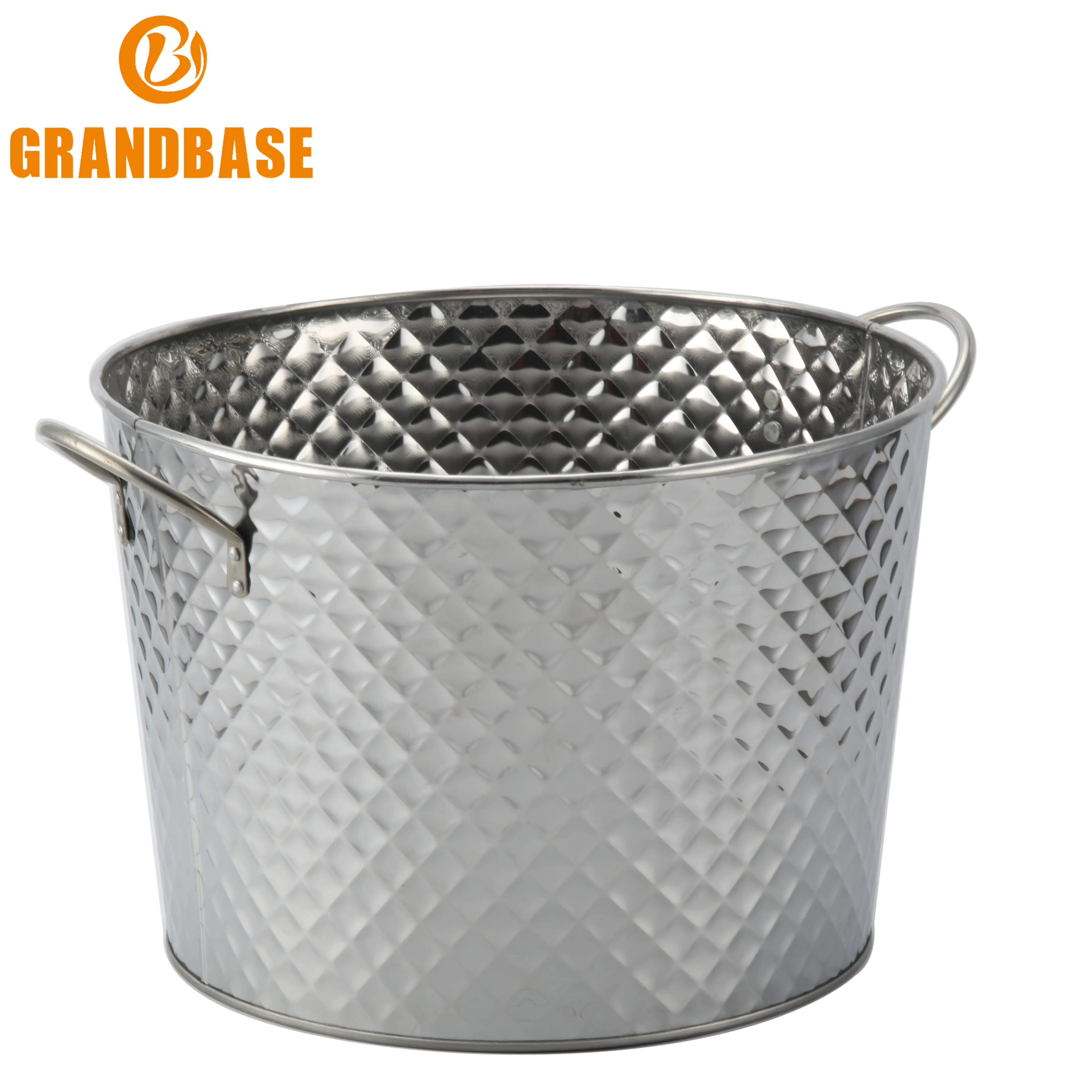 Silver arc hammering crystal ice bucket wine champagne bucket stainless steel bucket
