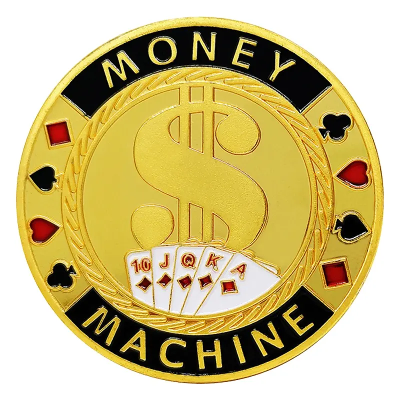 Nueva llegada Poker máquina de dinero regalo moneda recuerdo Moneda de Oro Metal dorado desafío moneda dinero