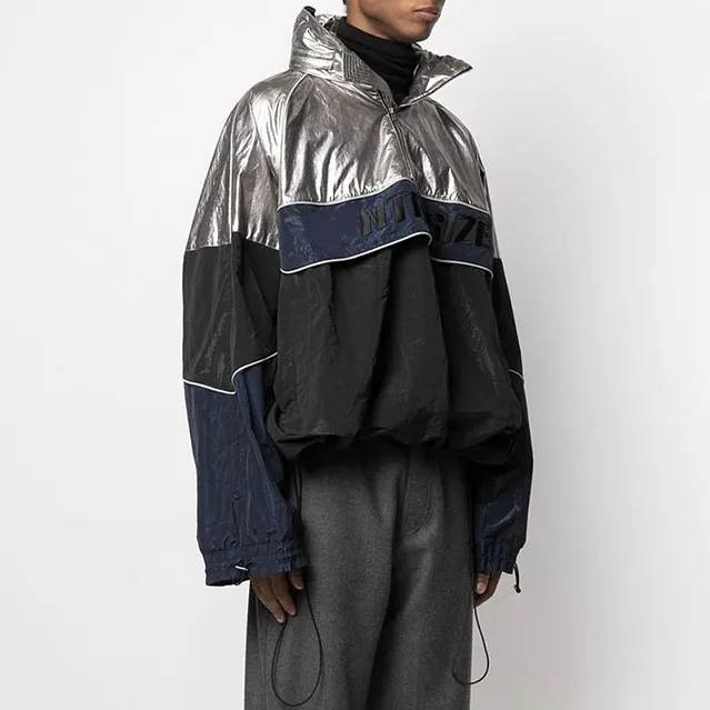 Nange giyim yeni tasarım % 80% pamuk % 20% polyester kazak iki renk metalik kumaş uzun kollu unisex hoodie boy