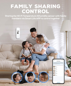 Sensor inalámbrico de temperatura y humedad EParthub para monitoreo inteligente y control de comodidad en el hogar - Product Image 5