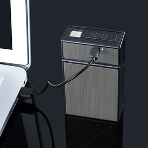 Biểu tượng tùy chỉnh Windproof không thấm nước áp lực-proof USB sạc 20-Pieces Thuốc Lá Trường hợp với điện tử nhẹ hơn - Product Image 5