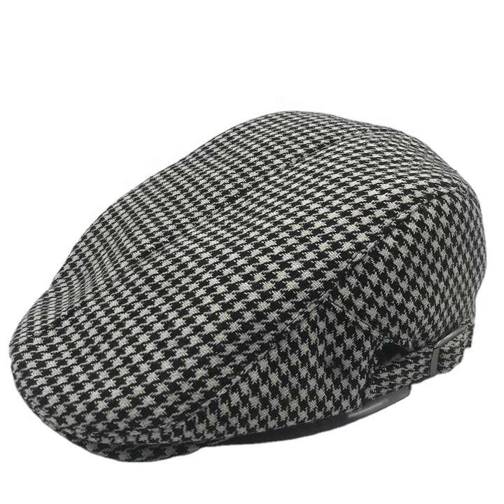 Chapeaux béret en tweed pied-de-poule style britannique unisexe nouveau design de mode personnalisé