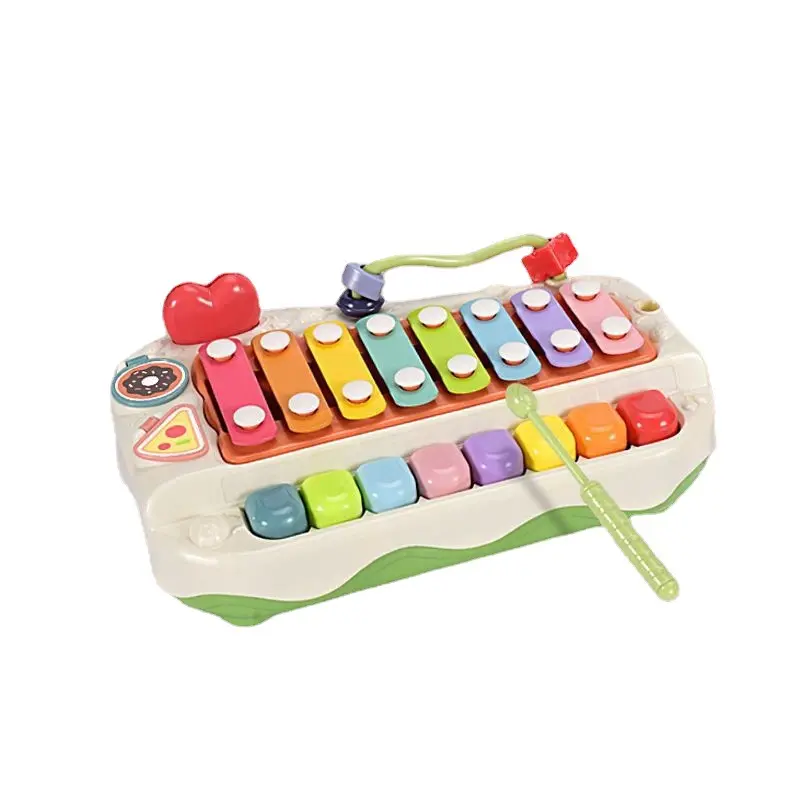 2023 Popular Elétrica Colorido Musical Kid Teclado Mini Piano Cartoon Instrumento Musical Mão Knock Xilofone Para Crianças