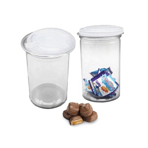 זול מזון כיתה 650ml עגול פלסטיק מחמד קל פתוח פחיות ומזון צנצנות לאריזה מתוק שוקולד סוכריות, צבע דוב צורת gummy - Product Image 1