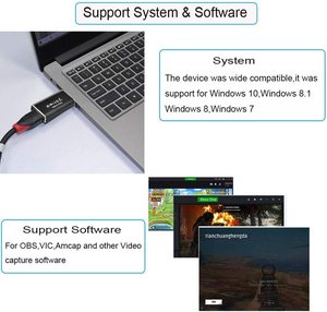 Dongle per scheda di acquisizione Video da HDMI a USB 2.0 uscita 1080P videoregistratore Grabber per OBS che cattura il gioco Live Streaming - Product Image 4