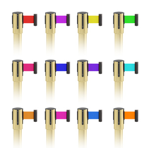 เสาคั่นฝูงชนแบบยืดหดได้พร้อมโลโก้สั่งทำพิเศษ ทำจากสแตนเลสสีทอง สำหรับงานอีเว้นท์และคนเดินเท้า - Product Image 6