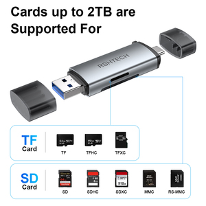 便携式铝制USB 3.0 5gbps高速C型TF SD读写器内存适配器支持OTG读写器 - Product Image 5