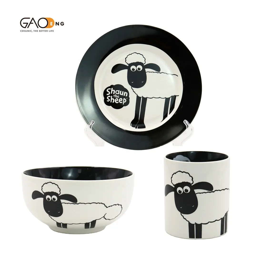 Cute animal design ceramic plates bowls mugs,durable high quality dinnerware, dinnerware sets