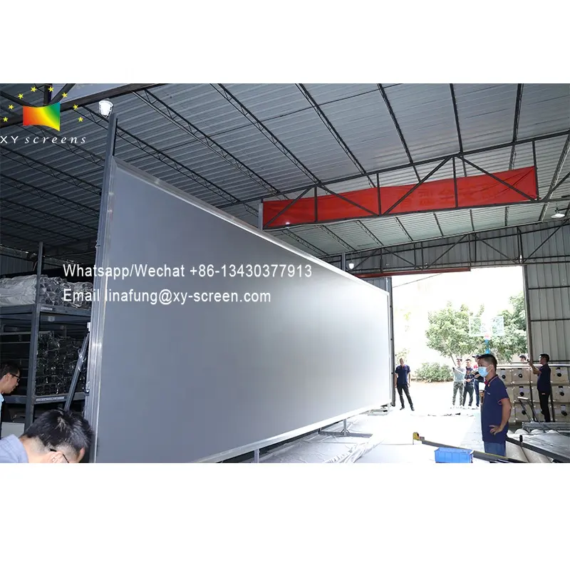 شاشة عرض XYScreen مقاس 80-400 بوصة 16:9 2.35:1 شاشة عرض إطار ثابت منحنية بإطار من الألومنيوم المخملي باللون الأسود وحامل