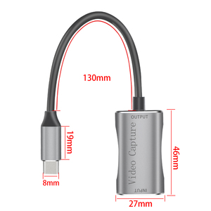 מתאם מסוג C כרטיס הקלטת וידאו תואם HDMI תיבת קולט וידאו 1080P עבור מקבוק PS4 5 <span class=keywords><strong>XBox</strong></span> מקליט מצלמת משחק