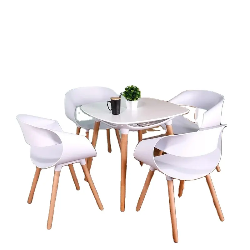 Holzbeine MDF 80cm Beistell tische Wohnzimmer moderne Möbel moderne Esstische Comedor Storage Cafe Tisch und Stühle