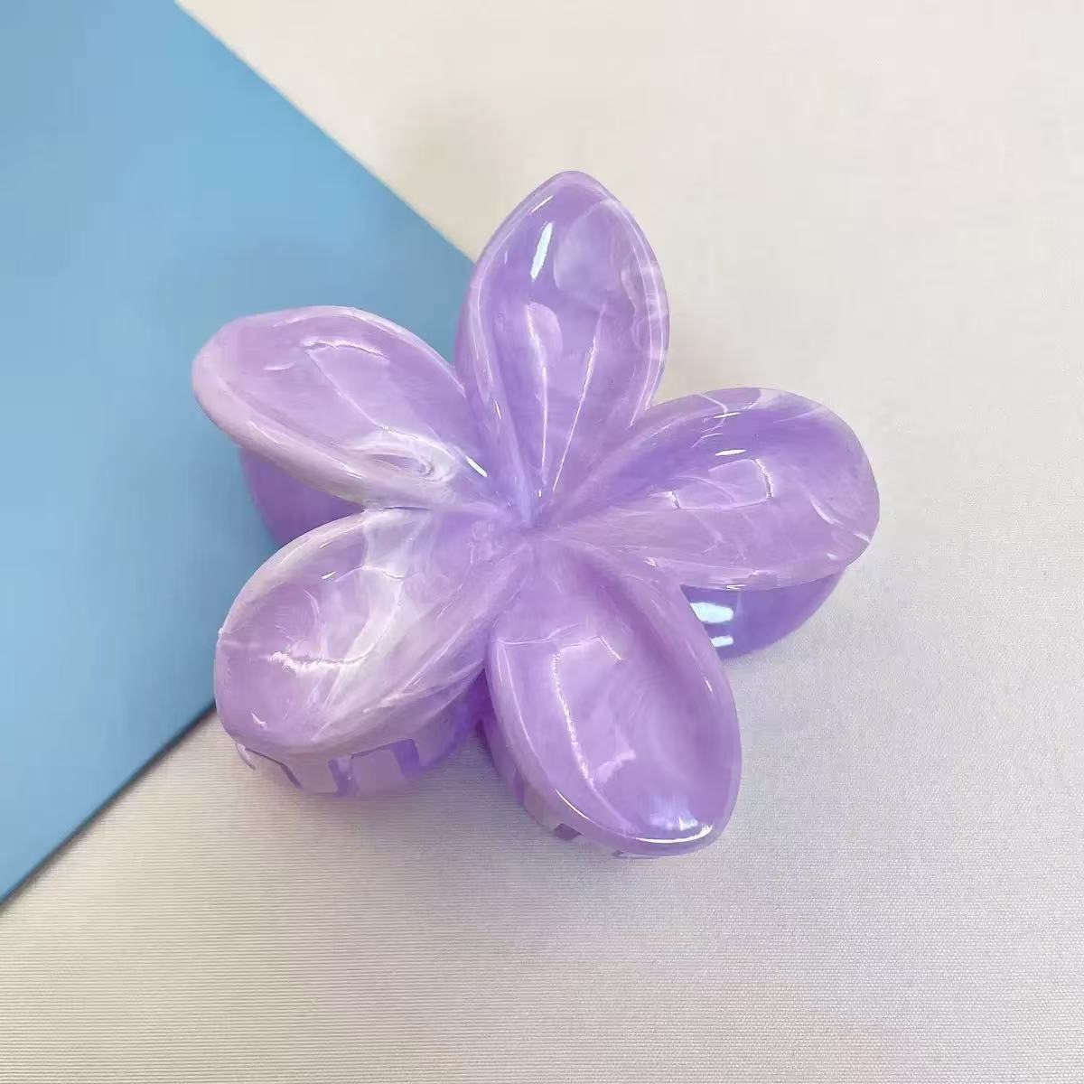 Plumeria 8cm - Frosted Transparent Purple