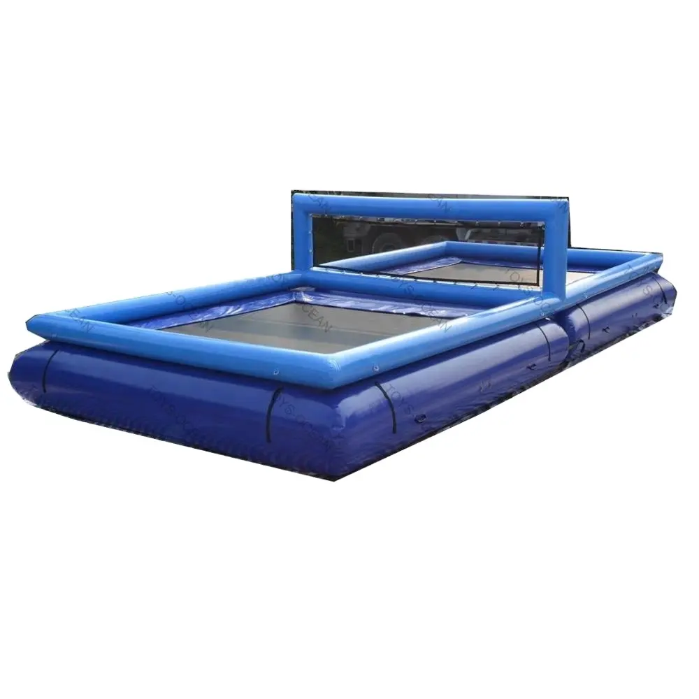 Beach Inflatable Water volleyball court With Trampoline For sale