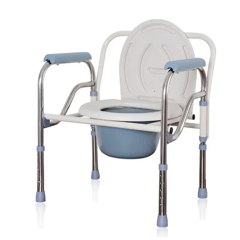 Sedia da camera da letto per persone anziane Top seller ospedale pieghevole commode sedia da bagno con secchio sedia in acciaio