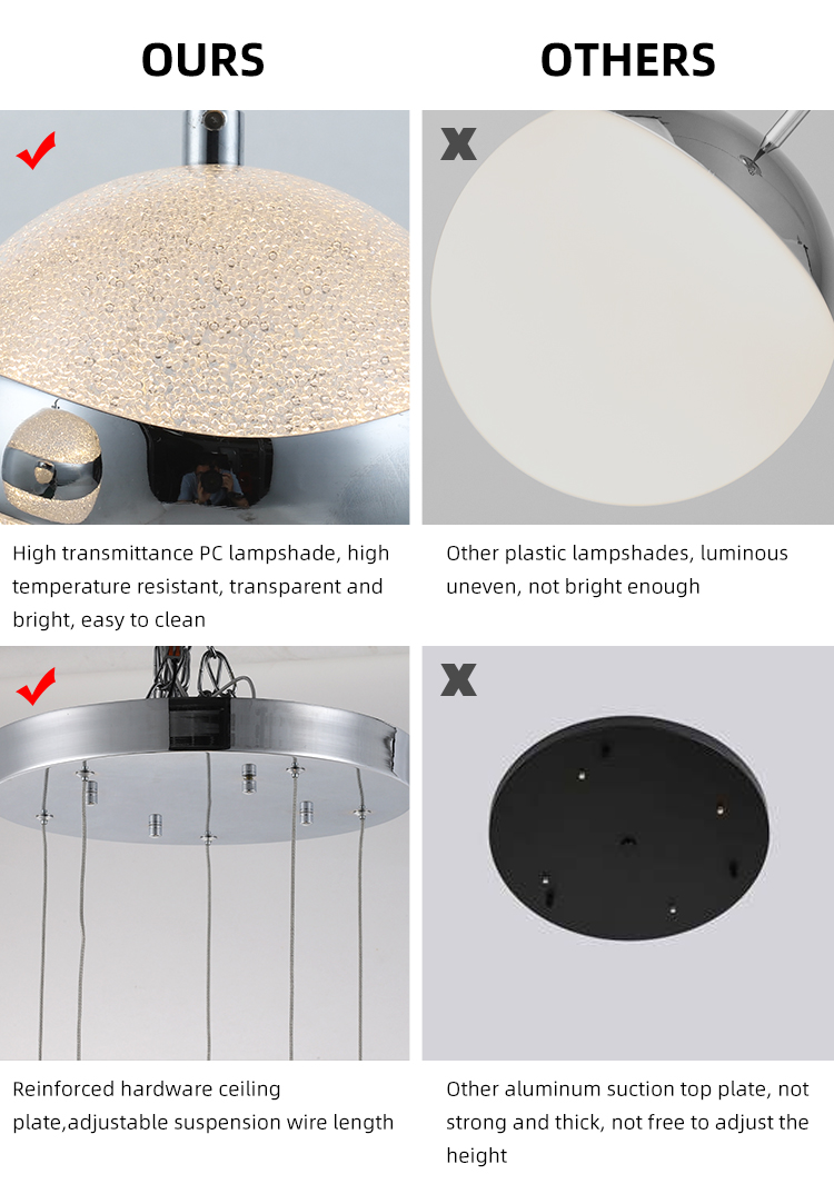 Nordic Lamps Simple Personality Living Room Dining Decorative Ball Crystal Modern Led Pendant Light