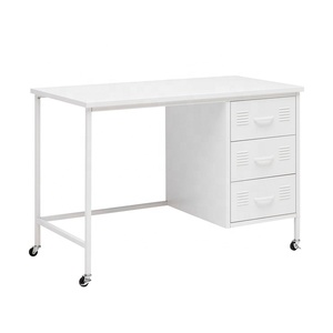Escritorio de oficina de estudio de acero móvil moderno nórdico, tocador de pie Rectangular, mesa de trabajo para ordenador portátil con cajones de almacenamiento - Product Image 2