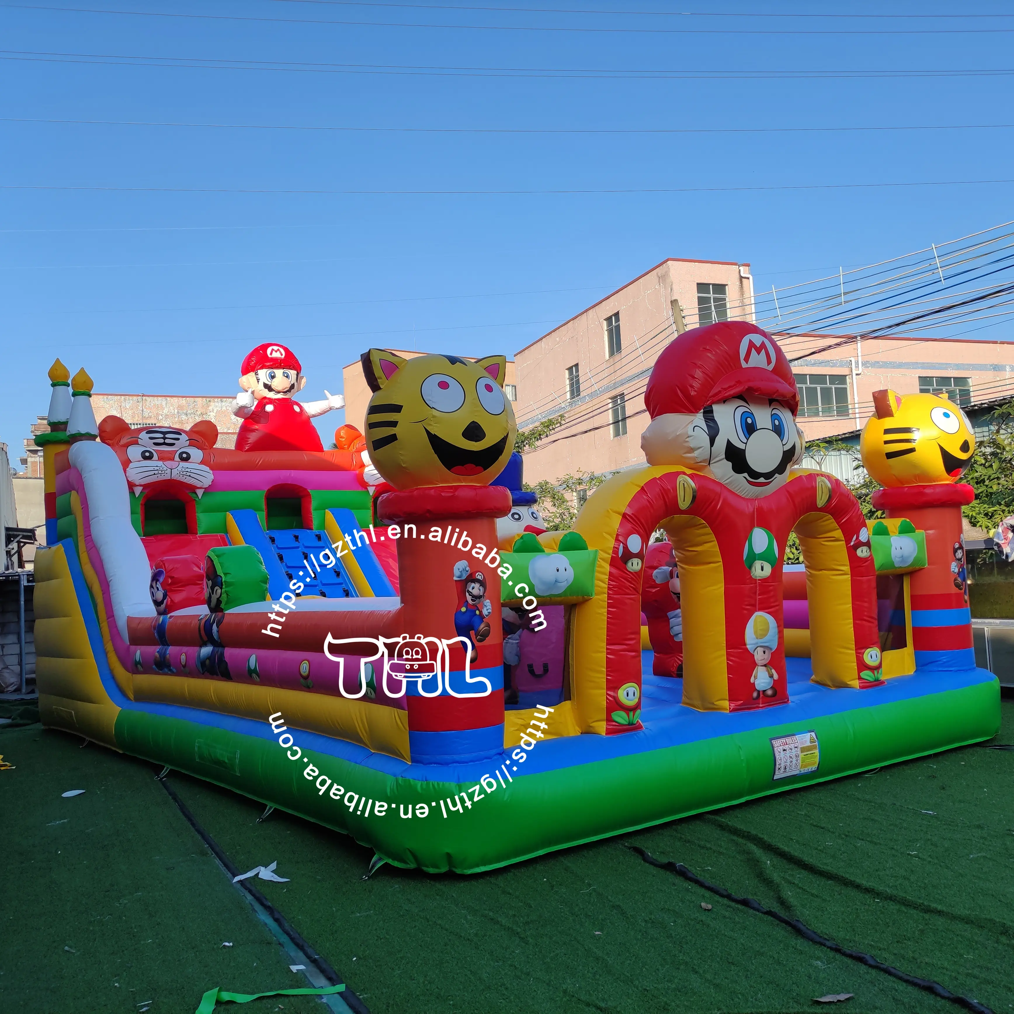 Grande inflável bouncer slide combo bouncy castelo inflável salto parque temático diversões salto