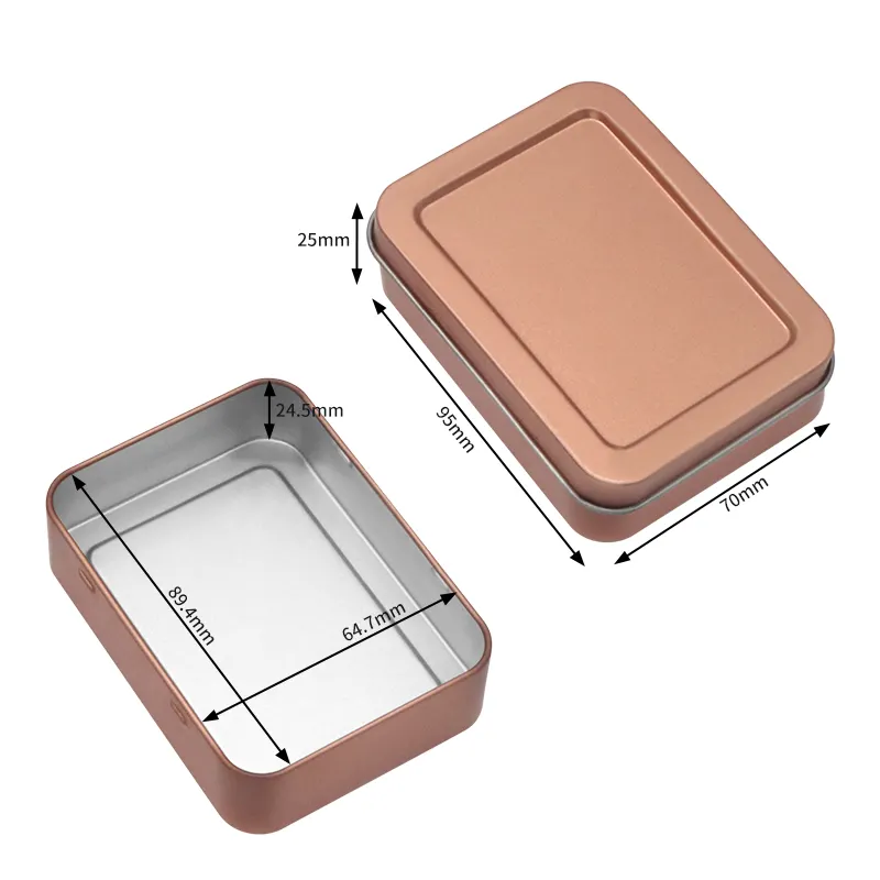 custom logo metal packaging boxes rectangle tin box