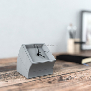 Jam <span class=keywords><strong>Alarm</strong></span> beton semen klasik, Logo pribadi Logam Modern Desktop jam tangan pilihan pemasangan jarum kuarsa masih hidup - Product Image 2