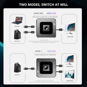 HHDMII Switcher Two-in-one-out 4k60Hz Split Screen HD 1-in-<strong>2</strong> Two-way Conversion Audio and <strong>Video</strong> <strong>Splitter</strong> - Product Image 4