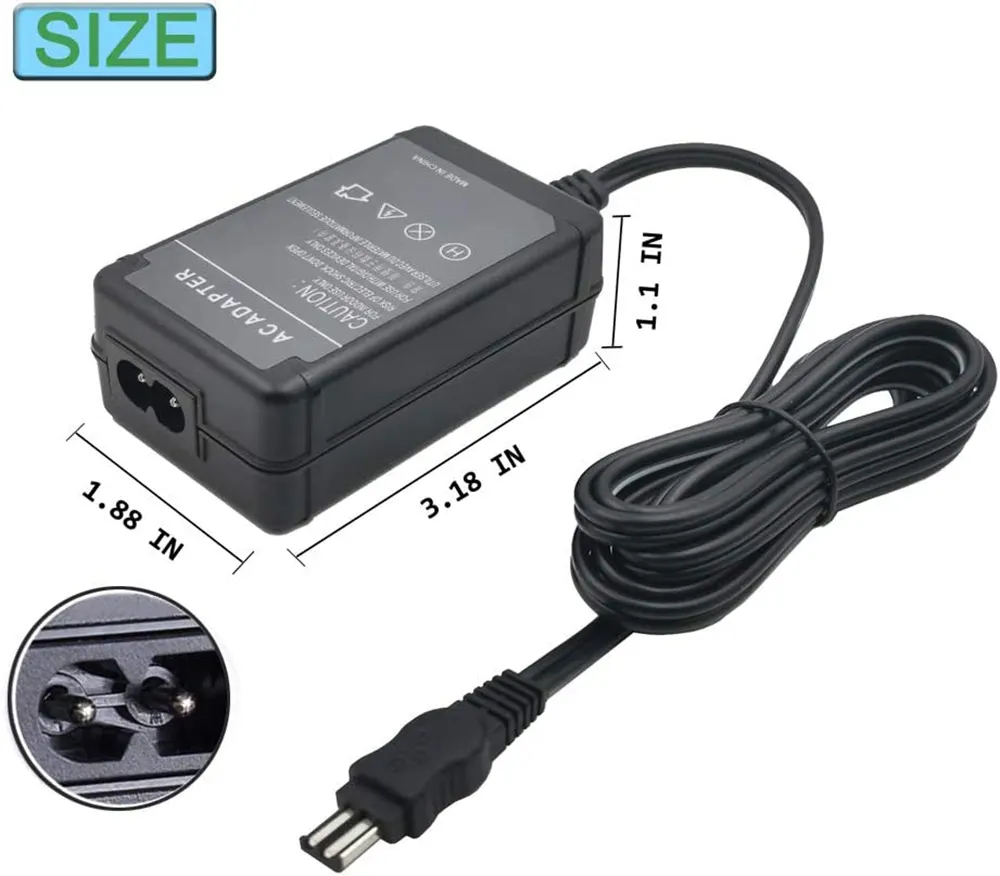 Adaptador de corriente de CA de AC-L200 para videocámaras Sony Handycam, DCR-SX40, SX44, SR45, SR47, SX63, SX65, SX85, DCR-DVD105, DVD108, DVD610, DCR-SR620