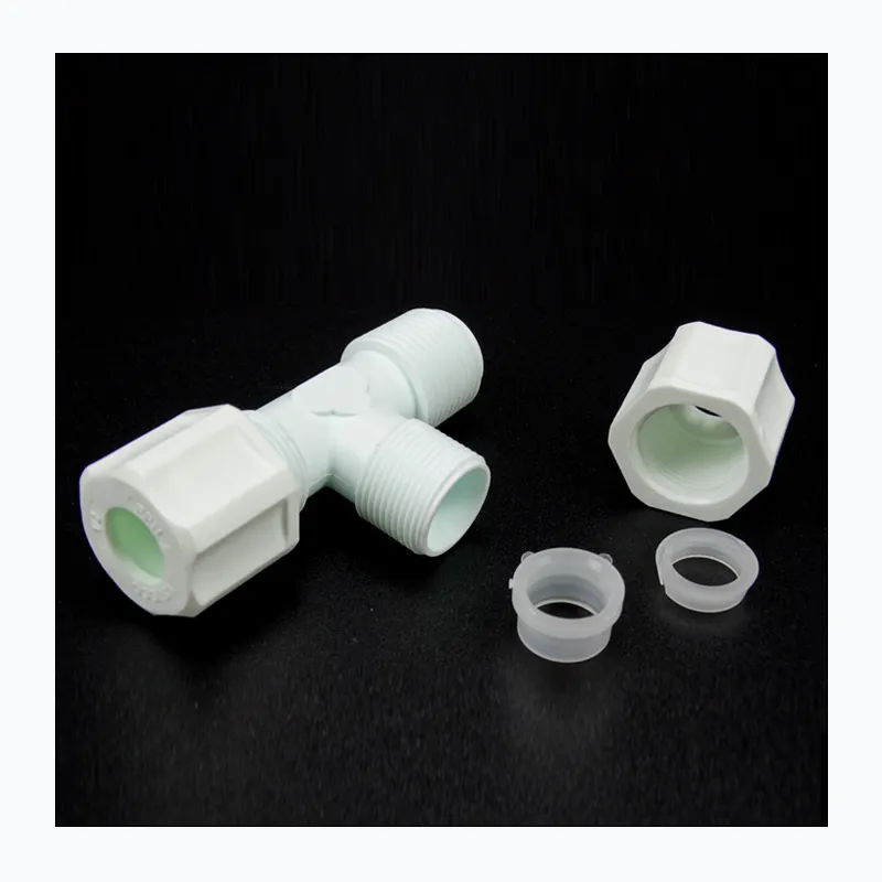 Konektor Perempuan Plastik Pp Male Run Tees Male Connector Straight Union 3 Way Elbow Pipe Fittings