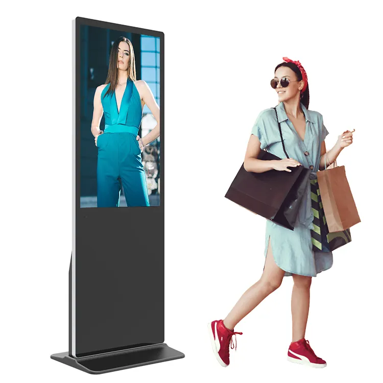 HUSHIDA High quality advertising machine 42 inch vertical display lcd advertising floor touch one machine