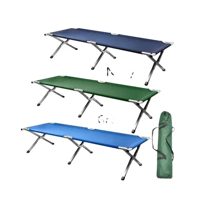 Wildrex yeşil mavi lacivert taşınabilir katlanır kare paslanmaz çelik tüp kamp yatağı açık kamp çadır karyolası