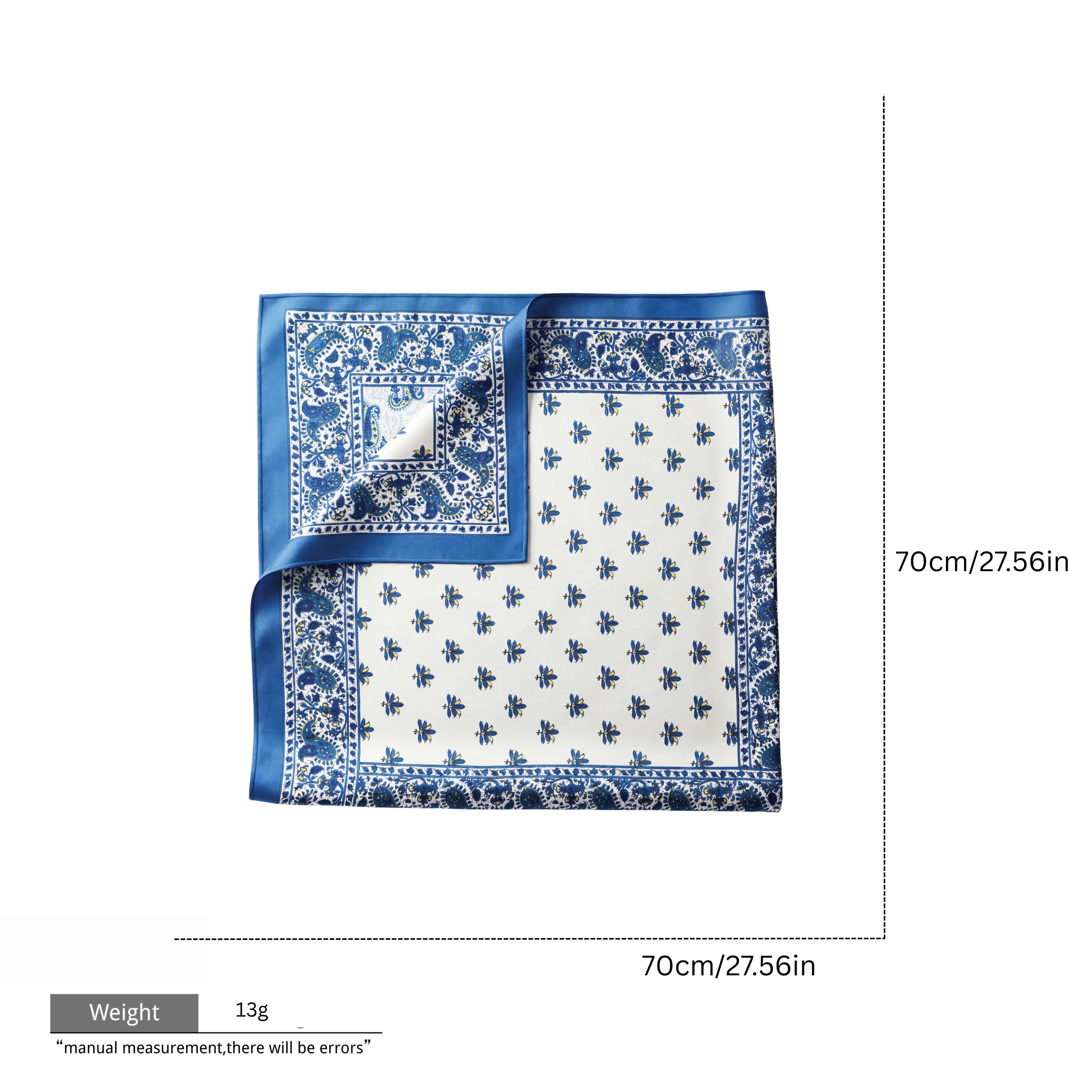 Blue white floral square scarf Bandanas