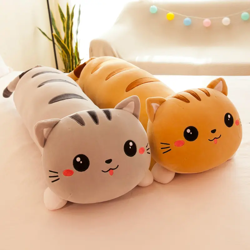 50-130 cm de largo gato almohada juguete de peluche suave Animal de peluche para decoración del hogar regalo de niña