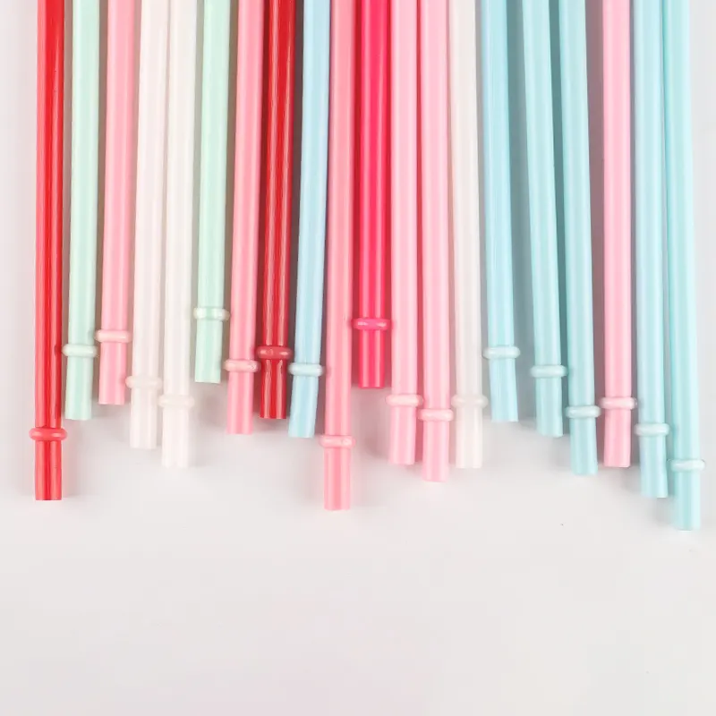 Пла-пластиковые соломинки с кольцом для пробки, многоразовые пластиковые соломинки для стакана
