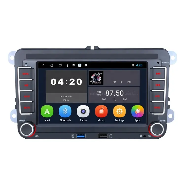Din Rádio Do Carro Android 7 2 polegadas Touch Screen navegação GPS MP5 2 USB Autoradio Car Stereo Vídeo Player Do Carro Para VW