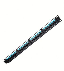 Cat 6 UTP Patch Panel 24 puertos Marco de distribución óptica Gestión de cables de red Patch Panel 19 pulgadas 1u Modular Patch Panel - Product Image 1