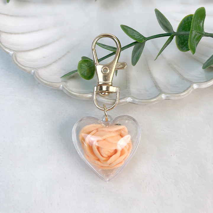 Wholesale Creative Fashion Love Rose Eternal Flower Keychain Lovely Earphone Set Bag Pendant Car Keyring