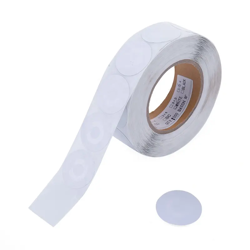 EAS Alarm Labels Plain White and Barcode R40 8.2mhz Round Rf Sticker Soft Label for EAS Gates