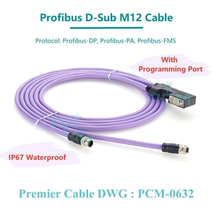 D-Sub Profibus-Kabel 90-Grad-Winkel M12 B-codiert für DB9 Profibus DP-kompatibles Phoenix-SUBCON-PLUS-PROFIB/90/PG/SC 2313708 - Product Image 2