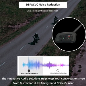 V6 -1200M Multiusuarios-intercomunicador dúplex completo HD sonido estéreo intercomunicador Bluetooth para 6 pilotos de alto rendimiento - Product Image 5