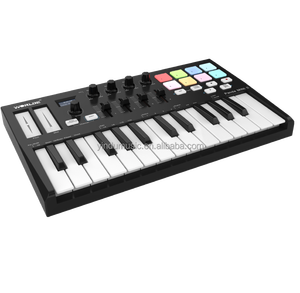 WORLDE Mini II Controlador de teclado MIDI USB portátil de 25 teclas 8 almohadillas retroiluminadas RGB 4 perillas asignables PANDAMINI II (controlador MIDI)