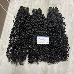 大量のベトナムの蒸しカーリー/弾む/ピクシーヘアバンドル加工された髪もつれなし脱落なし天才横糸 - Product Image 2
