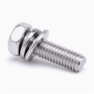 M5 M6 M8 M10ステンレス鋼304トリプルコンビネーションスクリュー外側六角形フラットヘッドメトリック測定システム付き - Product Image 3