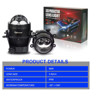 JHS K201 Len Bi <strong>Led</strong> Projector <strong>Led</strong> Fog <strong>Lamp</strong> <strong>80w</strong> 3inch Dual Color Fog Light Bi <strong>Led</strong> Fog Lights for Motorcycle for Car - Product Image 5