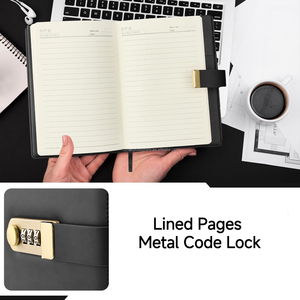 Nuovo arrivo 2025 2026 personalizzare marrone cuoio PU lucchetto diario bloccabile con bottone in metallo diario per ragazze - Product Image 4