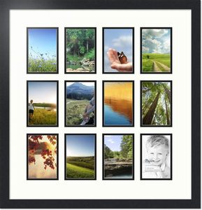 Art to <strong>Frames</strong> Double-Multimat-227-860/89-FRBW26079 Collage Photo <strong>Frame</strong> Double Mat with <strong>12</strong>-3.5x5 Openings and Satin Black <strong>Frame</strong> - Product Image 2
