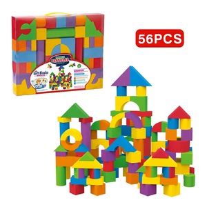 Juego de bloques de construcción educativos de espuma EVA de 56 piezas, modelo de construcción suave, juguete para niños de 5 a 7 años - Product Image 1
