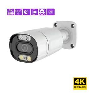 Cámara de seguridad IP POE de 5MP, luz LED, micrófono incorporado, visión nocturna, impermeable, bala, CCTV, con Audio, 4 Uds.