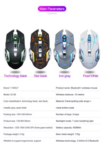 hochempfindliche kabelgebundene gaming-maus 2.400dpi rgb kabelgebundene leuchtende maus, die hardware-makroprogrammierung unterstützt - Product Image 5
