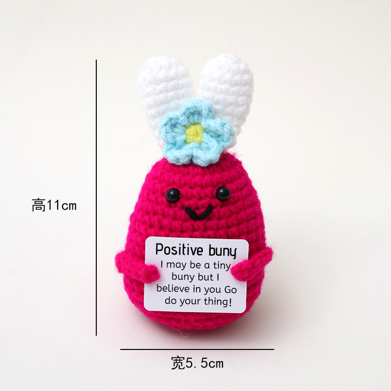 Rose red rabbit-blue flower p card